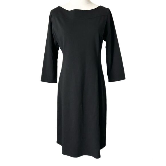 Eileen Fisher 3/4 Sleeve Mini Dress in Black Size Large - Picture 1 of 5